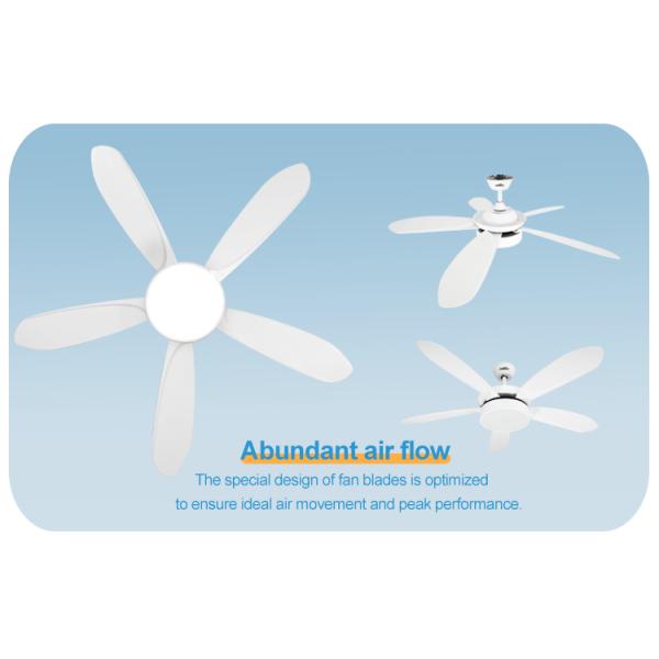 1stshine LED Ventilador de teto com comando remoto e 5 velocidades Voltagem de entrada V 110-240V-50-60Hz DC