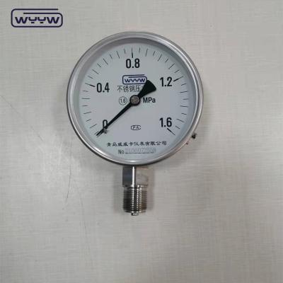 Medidor de pressão de óleo com precisão de 100 mm KL1.6 de aço inoxidável