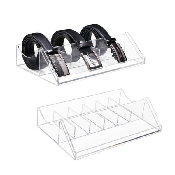 4 Divisions -12 Divisions Belt Display Rack Clear Belt Display Stand For Home Commercial