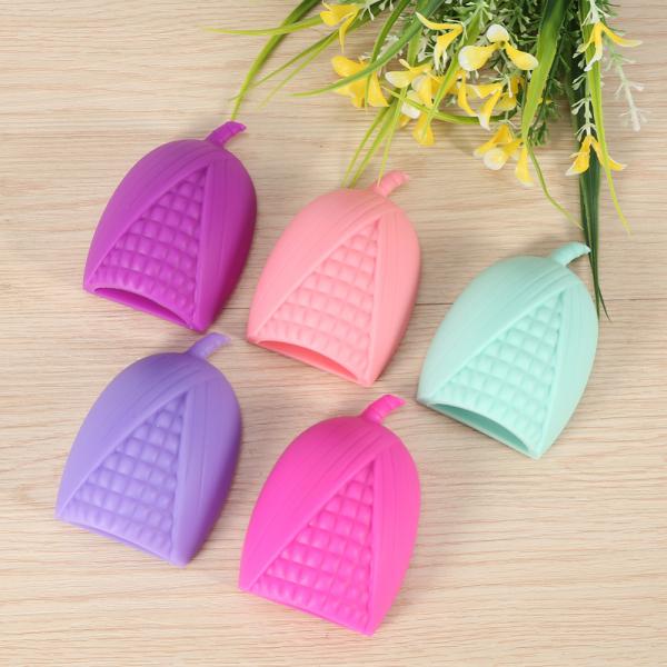 Свет формы яйца уборщика щетки макияжа силикона красоты ежедневный - пурпурный цвет