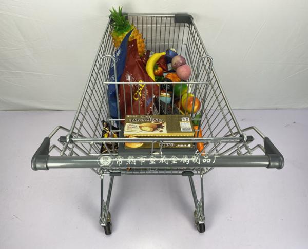 125L Conventional Metal Shopping Trolley Grocery Cart Australian Style PU Wheels CE Certificate