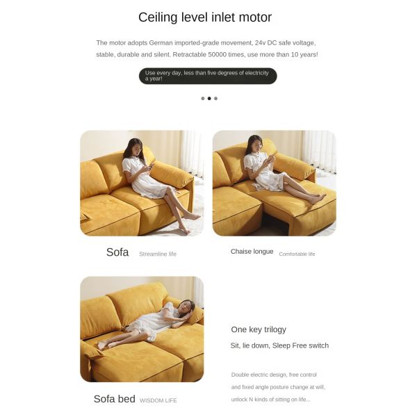 Modern Corner Accent Sofa Recliner Tufted Upholstered Fabric Power Recliner Sofa Bed Extendable Multifunctional Living Room