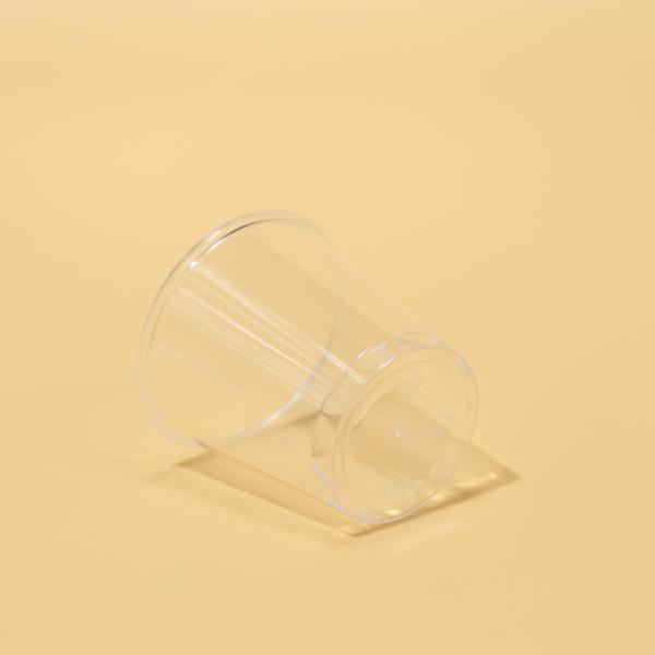Taças de plástico PS transparentes redondas de 90 ml para bebidas quentes e frias com logotipo impresso sob medida