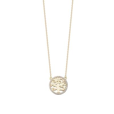 Party Occasion 18K Gold Plated Sterling Silver Tree of Life Pendant Necklace for Women