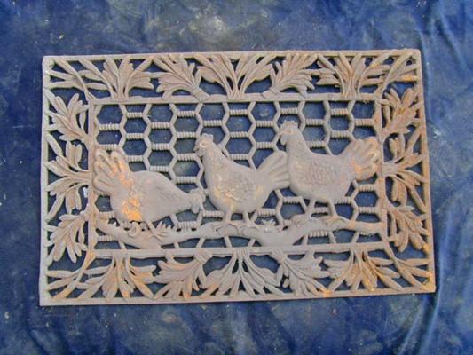 Antique Outdoor Decorative Cast Iron Doormat Rectangle Shape With Openwork Pattern