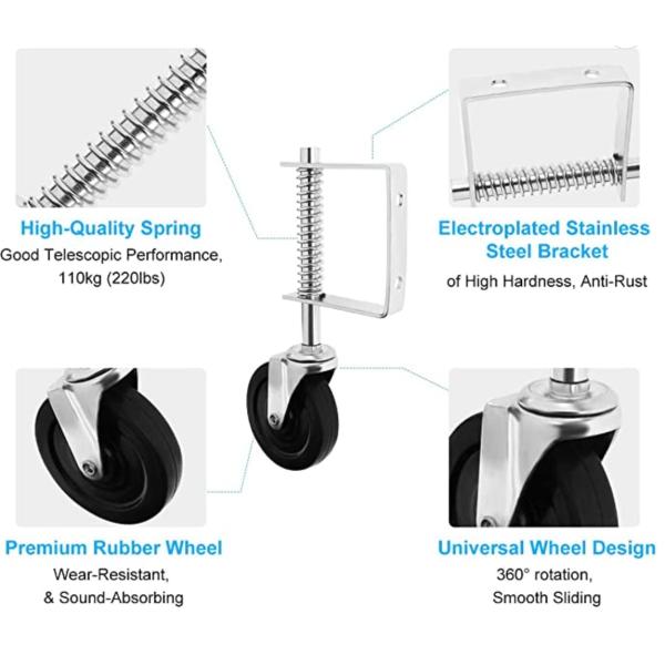Дом Внешний сад Ограждение Воротное колесо в черном порошкообразном покрытии металлической скользящей конструкции