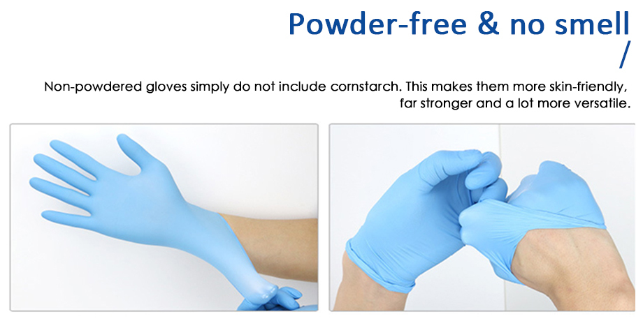 Beaded Cuff Non Sterile Powder Free Gloves Comfortable Fit Powderless Nitrile Gloves Pink