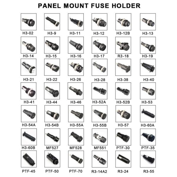 Screw Cap Chassis 6.3A 10A 5x20mm 6x30mm 10x38mm 2AG 3AG 5AG Ceramic Glass Tube Bayonet Panel Mount Fuse Holder