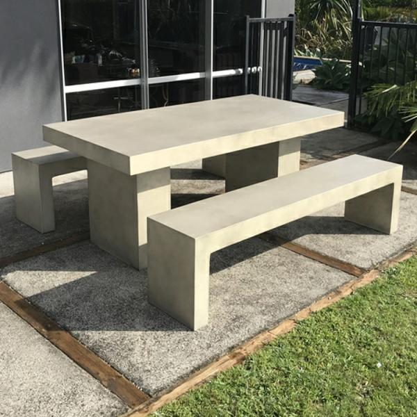 Conjunto de mesa de concreto GRC resistente à água para mobiliário externo de concreto de luxo durável