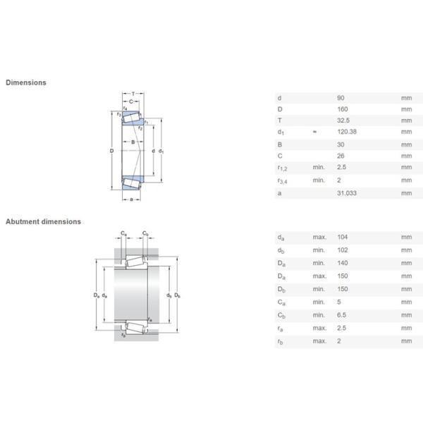 NSK Agriculture Equipment Taper Roller Bearing Oil Lubrication 90×160×32.5mm