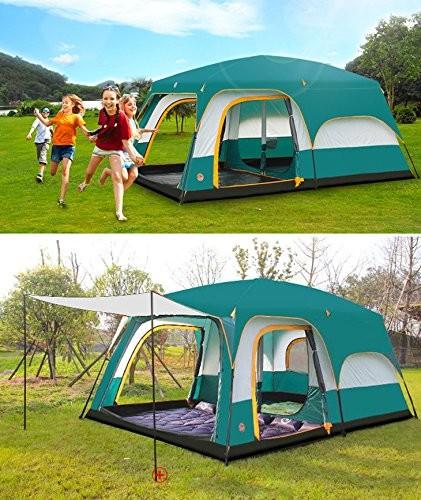 8 to 12 person Tent Triple Camping Tent Three Rooms Family Camping Tents Well-ventilated Waterproof (HT6100)