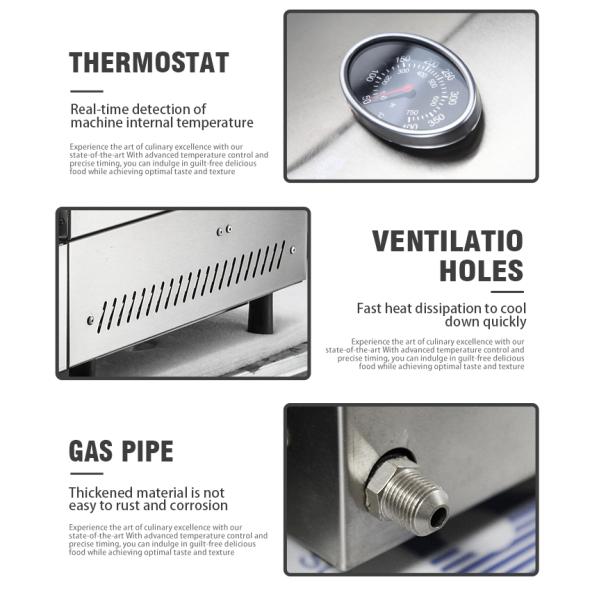 Fuego de gas horno de pizza de doble quemador para el comercio con soporte en línea después del servicio