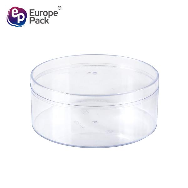 Wholesale plastic food storage clear round PS nut pastry box for baked goods packaging with lid