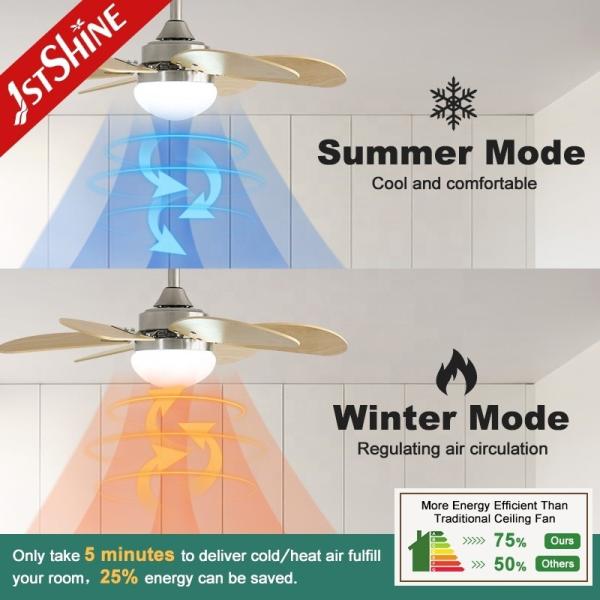 Pequeno ventilador de tecto de 30 polegadas com luz e controle remoto 6 lâminas de MDF 6 velocidades 10 anos motor