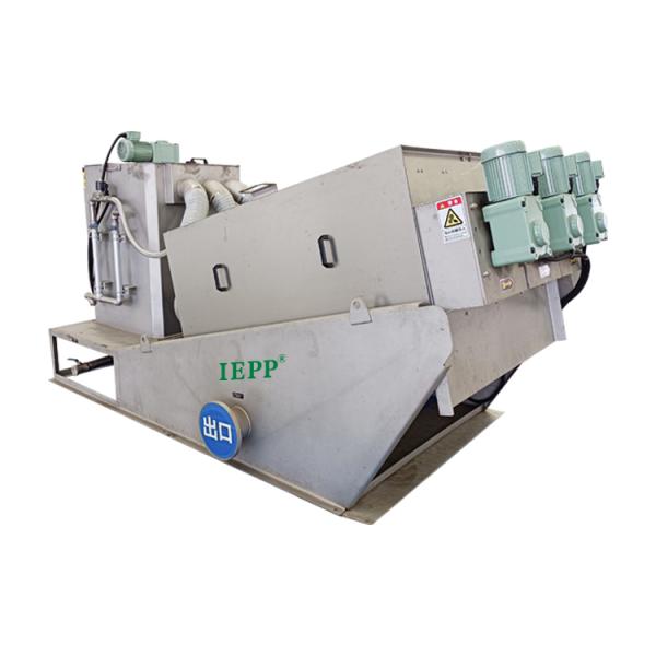 IEPP Factory Manufacturer Supply WWTP Rotating Disc Spiral Sludge Mud Dewatering Machinery Multi Disk Screw Press Dehydrator