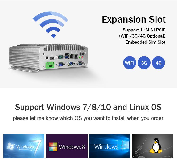 IBOX-101 Plus Промышленный мини ПК с HDMI Mini PCIe/MSATA Поддержка Windows/Liunx