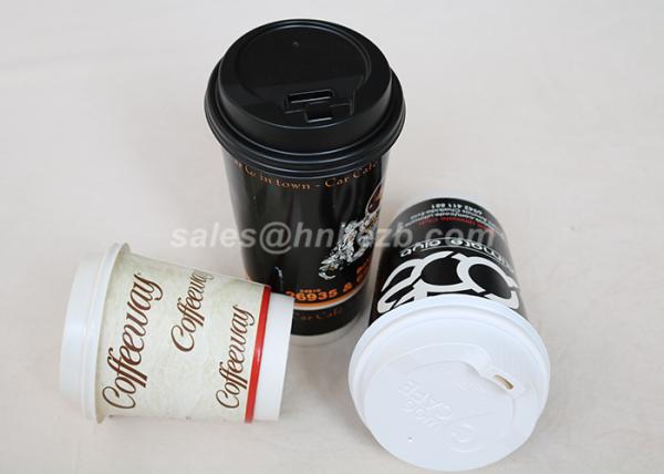 12oz Insulated Hot Drink Paper Cups , Hot Beverage Cups With Lids For Take Out Drinks