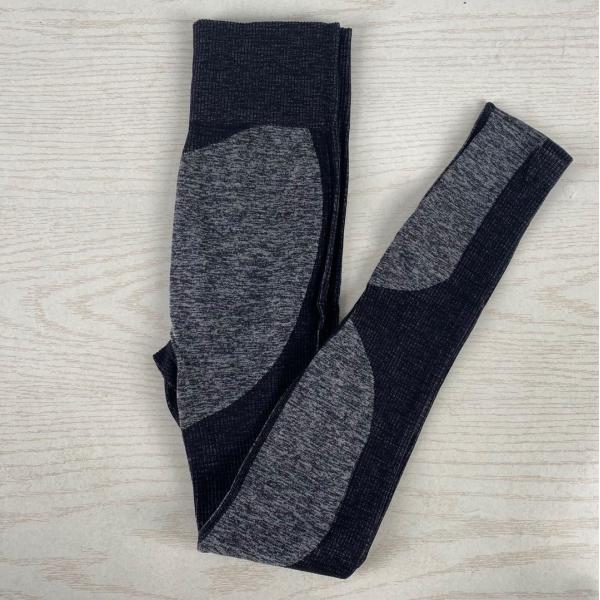 Брюки фитнеса талии женщин безшовные черные высокие повторно использовали пластиковые гетры