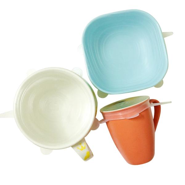 Flexible Food Grade Silicone Stretch Lids , Silicone Microwave Cover For Bowl