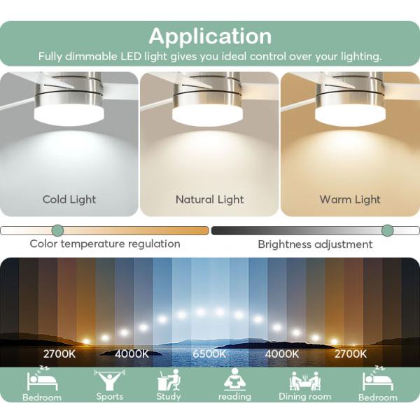 Modern Design Ventilador de teto de alto fluxo de ar com lâminas de 10 e MDF em cores OEM