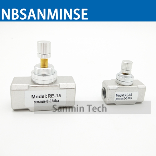 NBSANMINSE RE Flow Capacity Control Valve G Thread 1/8 1/4 3/8 1/2 Pneumatic Air Standard Type Control Valve