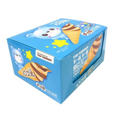 Mini Chocolate Cup Crispy Biscuit Energy Snack Ice Cream Cone With Chocolate Jam Inside