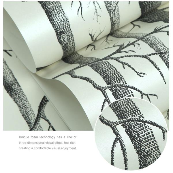 Преимущественные заволакивания стены дерева березы современные/обои на живущая комната 0.53*10M