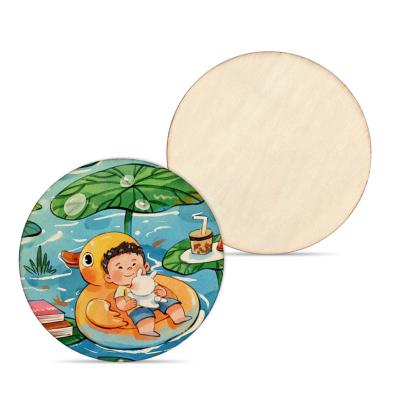 Fabrication personnalisée de sous-vêtements en bois de sublimation ronds blancs pour l'impression par transfert thermique de sublimation