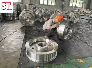 Gantry Locomotive Crane Track Wheels Wear Resistant Alloys 45# Open Forging