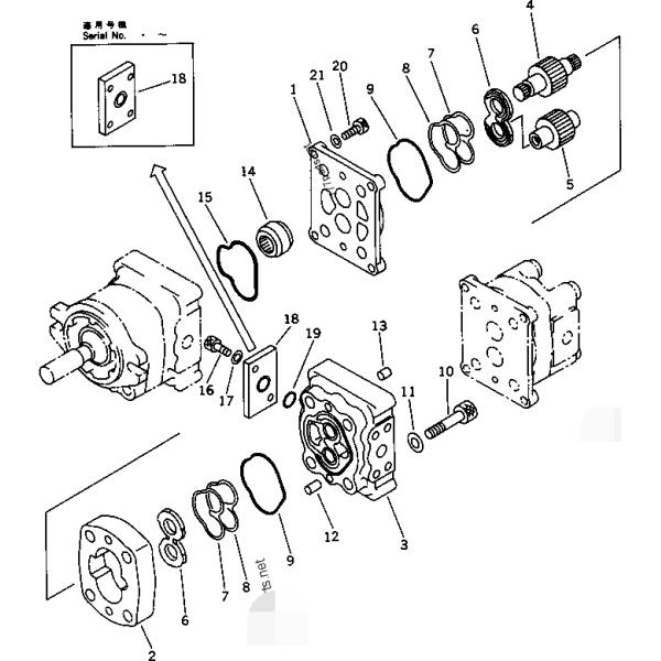 Насос зубчатого колеса наружного зацепления 705-41-08010 частей ПК40-6 мини экскаватора запасной гидравлический