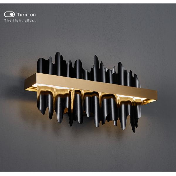 Modern led wall sconce light gold/black bedroom living room luxury wall light(WH-OR-67)