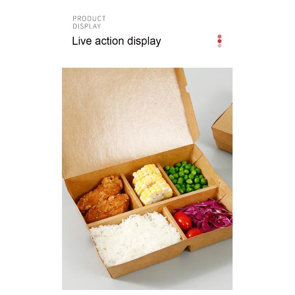 Одноразовые 5 квадратных деревянной целлюлозной бумаги коробка обеда для экологически чистой упаковки быстрого питания