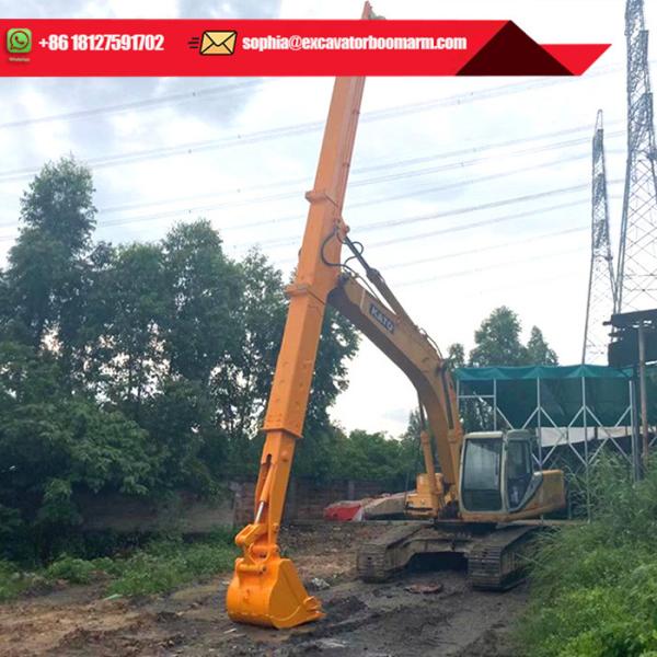 apoio video técnico de Telescopic Boom With da máquina escavadora de 1cbm 16m para CAT Hitachi Volvo