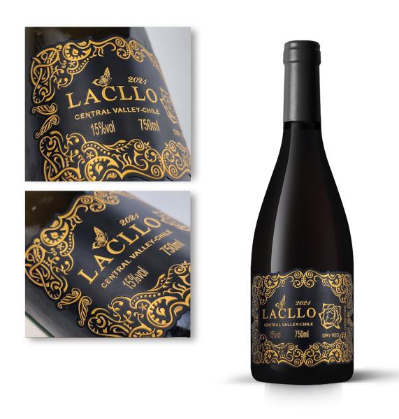Hot Stamping Logo Metal Wine Label Sticker for Wine Bottle Paper Custom Sticker