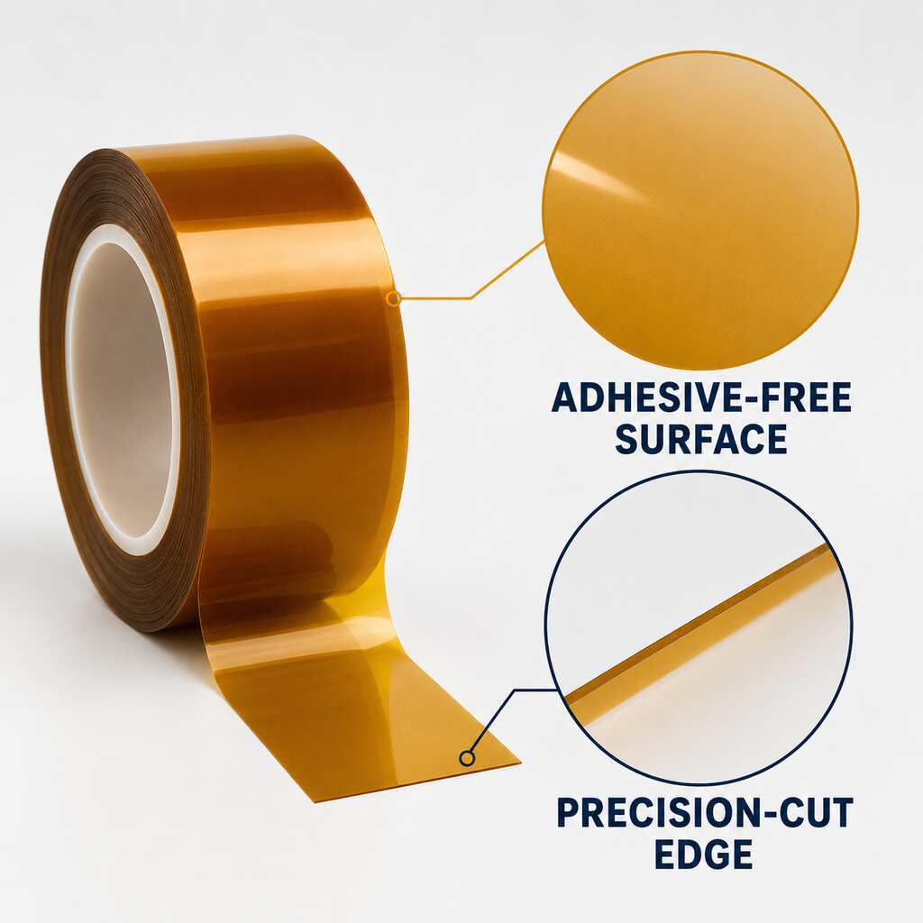 Pure Polyimide Film (Non-Adhesive PI Film / Electrical Insulation Film) for Motors, Transformers, Cables and Battery Modules - Custom Rolls, Sheets and Die-Cut Parts