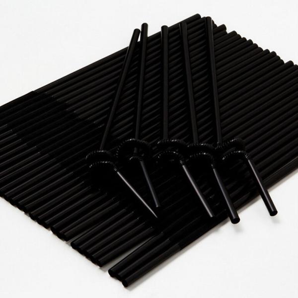 Colorful / Black Coffee Straws , Wedding Party Disposable Plastic Straws
