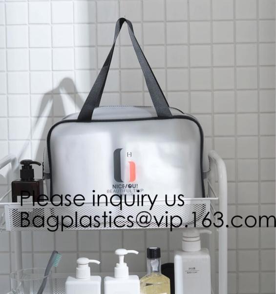 Travel Transparent Pvc Toilet Cosmetic Bag Clear Make Up Pouch,Waterproof Custom Logo Geometric Black Pouches Cosmetic B