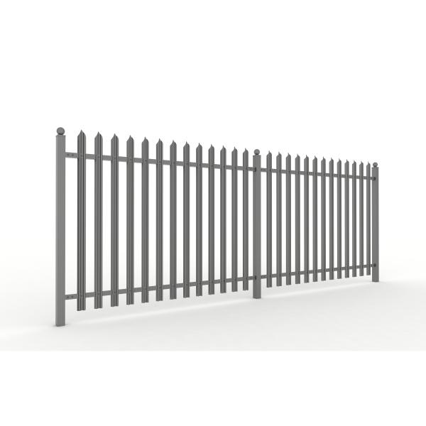 Height 1800-3000mm Spearhead Tubular Steel Fence Pre Galvanized