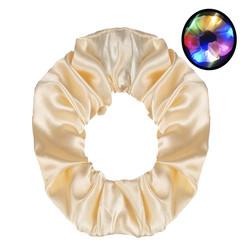 Durable Brown Stretchy Hair Ties Pack Ring Girls LED Luminous Satin Colorful Party 11cm