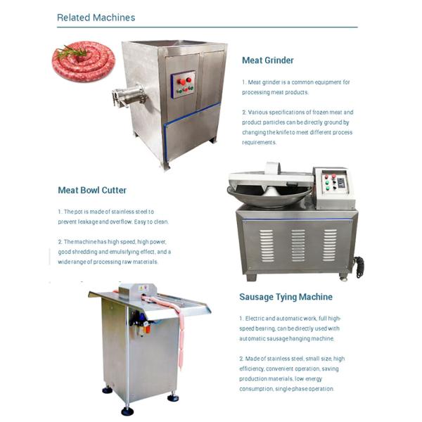 Línea de producción automática de salchichas 1/6 Maquinaria Neumática Hidráulica