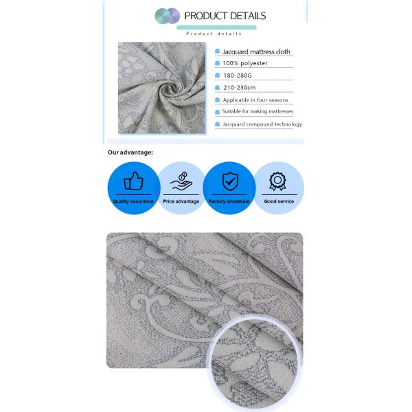 Jacquard Air Mattress Pillow Fabric Yarn Dyed Technology Spot