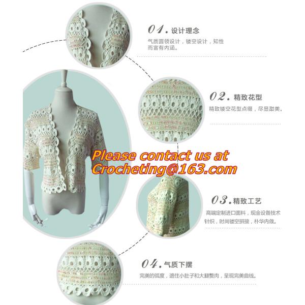 New Sweet Thin, Sweater Tops, Girls Bat short Sleeve, Crochet Cardigans Fall Plain Pattern