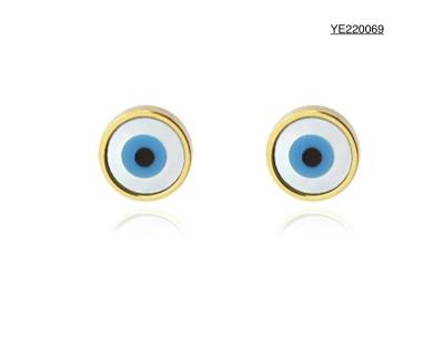 Evil Eye Stainless Steel Gold Earrings Niche Luxury Fashion Blue Eye Earrings