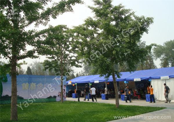 Blue PVC Cover UV Resistant  Fabric Tent Structure Aluminum Alloy Frame