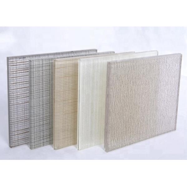 Fabric Interlayer 4mm Non Reflective Tempered Laminated Glass Sheets