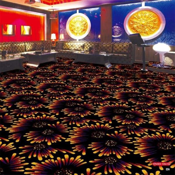 Fluorescent Commercial Floor Tile D Firework Pattern Jacquard Style