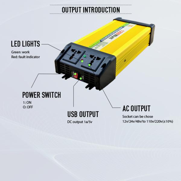 HANFONG Off Grid Solar Inverter Hot Sale Power Inverter 1200W Hot sale 12v-230v DC to AC home use portable best