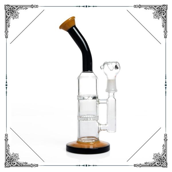 Dab Oil Rig Turbine Perc With Honeycomb Perc Smoking Water Pipes Heady Glass Bowl and Quartz Banger