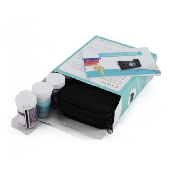 4In1 Home Care Uric Acid Level Tester For Blood Glucose Hemoglobin Cholesterol