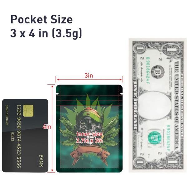 3x4 Inch 100 Micron Mylar Aluminum Foil Bag Odorless For Herbs